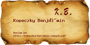 Kopeczky Benjámin névjegykártya