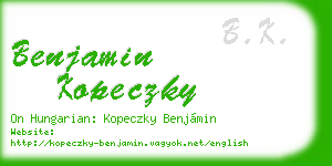 benjamin kopeczky business card